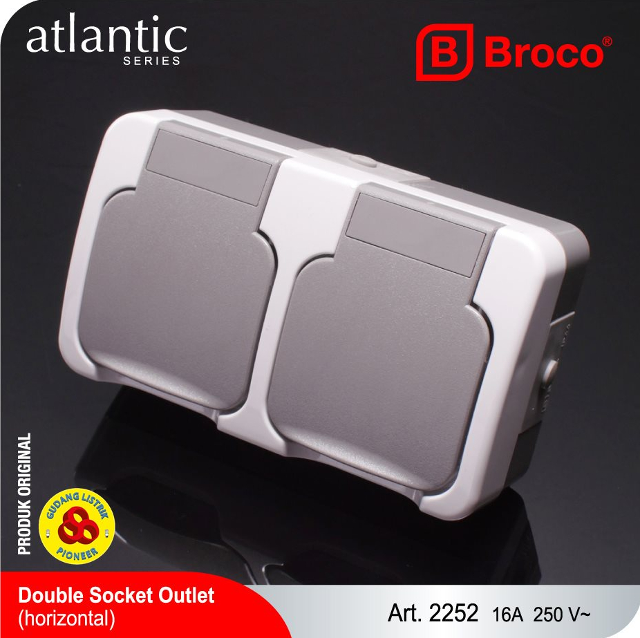 Broco Stop Kontak Gang Weatherproof Atlantic Horizontal