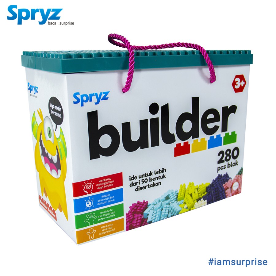 Spryz Builder Mainan Bricks Block 280 pcs Afiliamart Theme